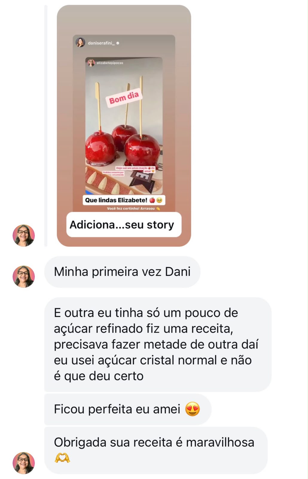 Depoimento de Elizabete sobre a receita